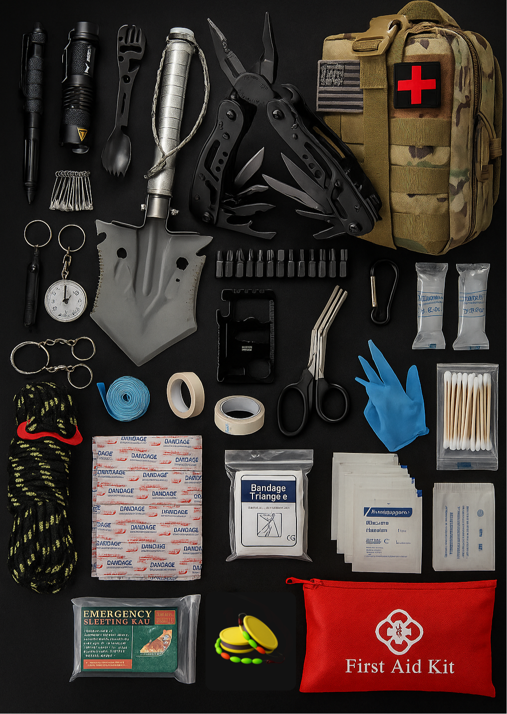 Kit de Supervivencia de Emergencia 33 en 1 – Máxima Protección y Versatilidad